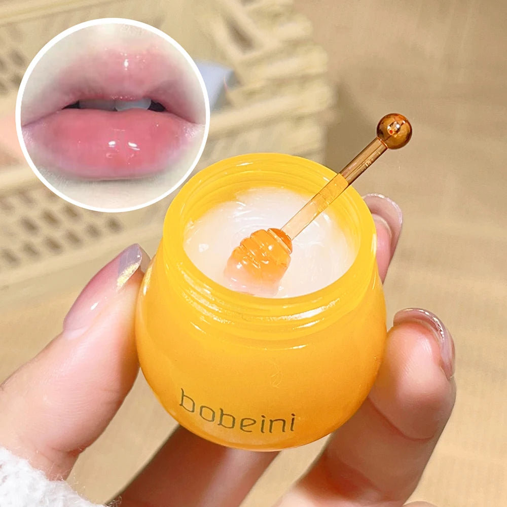 Hydrating Peach & Honey Lip Mask - Long-Lasting Moisture, Soothes Dry